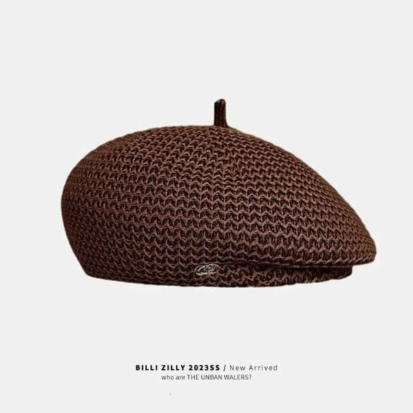 Designer Styled Folded Beret womens Versatile Face Showing Little Spring/Summer Milk Silk Breathable Painter Hat L260515