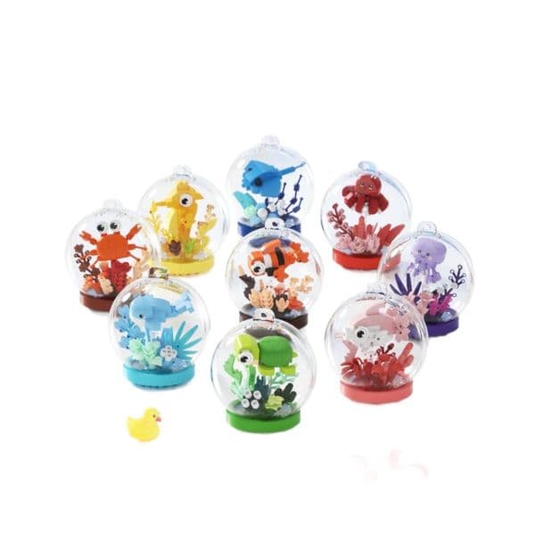 Free shipping Ocean Ball Micro Particles Assembly Building Cartoon Animals Children's Educational Toy Bestseller Selected