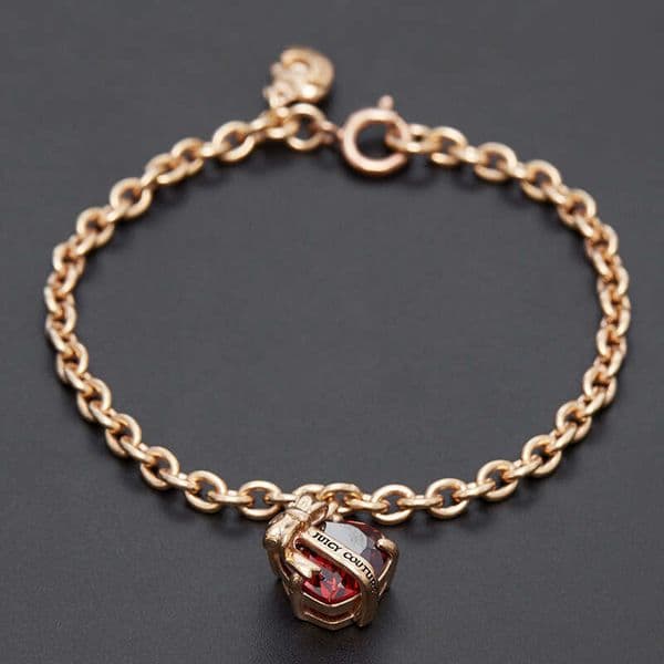 Juicy Couturely Wholesale 925 sterling crystal bow exquisite silver jewelry heart-shaped zircon bracelet women's gift accessory