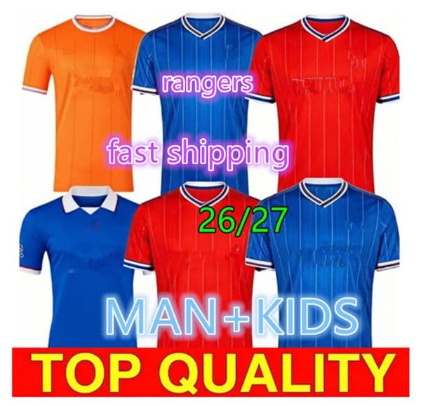 26 27 RangersS Soccer Jerseys 2026 home shirt away Glasgow COLAK ROOFE LUNDSTRAM HAGI BARKER MORELOS TAVERNIER KENT TILLMAN Football man kids KIT