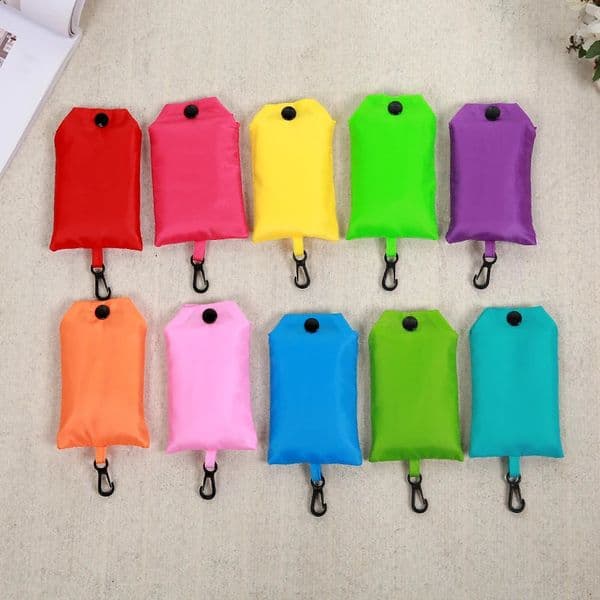 Shopping Bag Solid Color Eco-friendly Folding Reusable Portable Shoulder Handbag Polyester for Travel Grocery260506