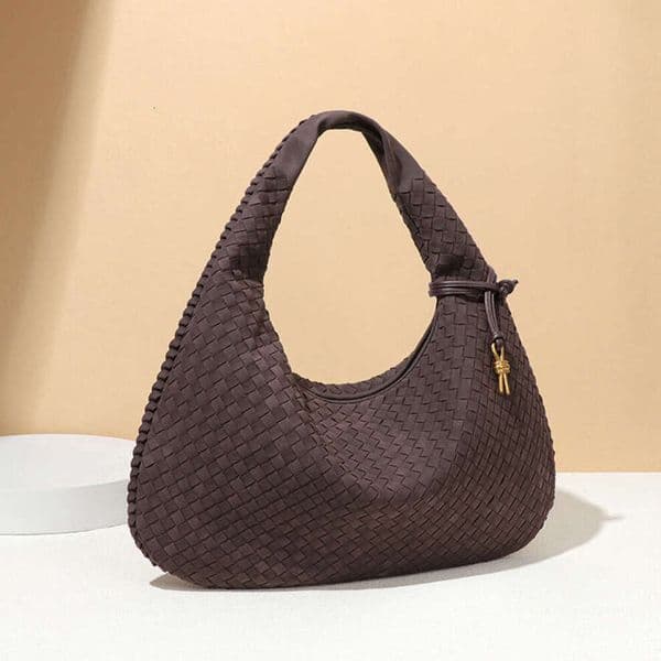 Retro Suede Woven Soft Leather Dumpling Handbag New Cross Border Foreign Order Design Women Autumn Winter Commuter Handheld Underarm Fashion Daily Shoulder Purse