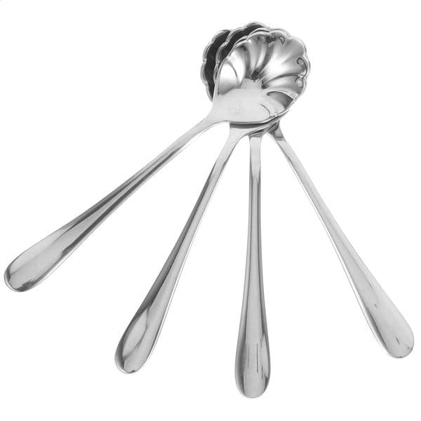 4pcs/ 1pc Shell Shaped Dessert Ice Cream Coffee Tea For Kitchen Stainless Steel Ice Cream Spoon Bar Party Use 260516
