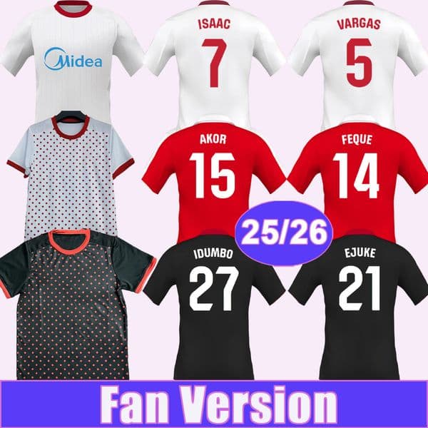 25 26 VARGAS SOW Mens Soccer Jerseys ISAAC LUKEBAKIO PEQUE AKOR EJUKE IDUMBO GUDELJ AGOUME Home Away 3rd Training Wear Football Shirts Adult Uniforms