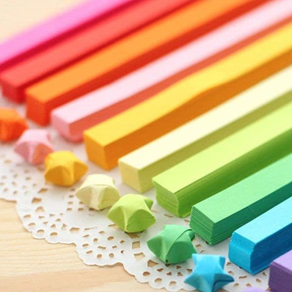Gradient Glow-in-the-Dark Star Origami Strips, Double-Sided Lucky Star Folding Paper for DIY Crafts & Gifts
