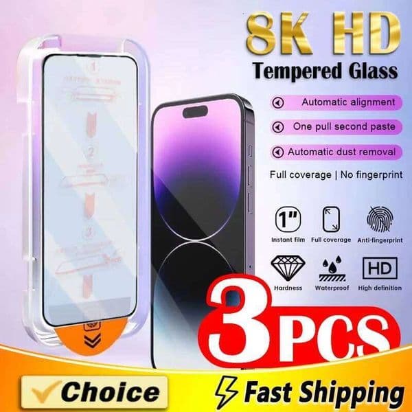 3Pcs Dust Free Installation HD Screen Protector For Xiaomi Redmi Note 13 Pro 12 11 10 9 8 7 9S 10S 11S 12S 14C 10C 12C 13C Glass