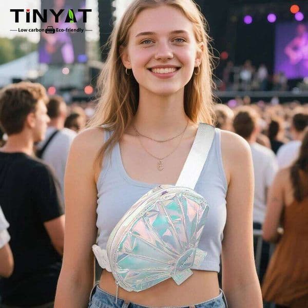 TINYAT Waterproof TPU Waist for Women Laser Crossbody Beach Lightweight Summer Shell Bag Female Fashionable Travel