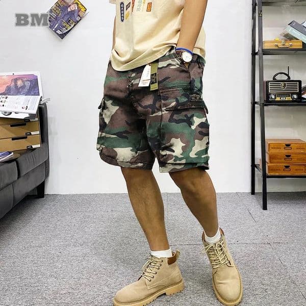 Summer Harajuku MultiPocket Camouflage Cargo Shorts Men Clothing Japanese Streetwear High Quality Tactical Casual Pants Male 260516