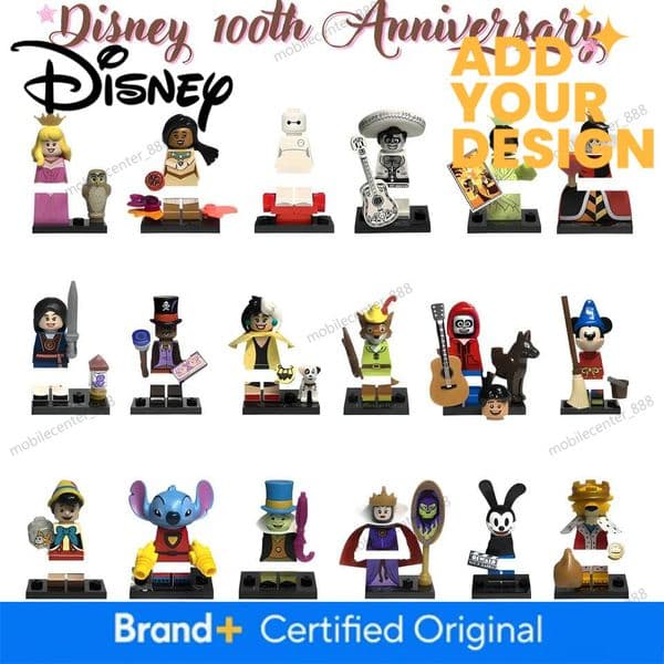 Designer Disney Disney's 100Th Anniversary Building Block Figures Assemble Doll Educational Toys Luxury