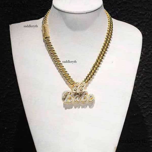 Hip Hop Jewelry Cuban Link Miami VVS Moissanite Sterling Sier 10MM Without Dia Chain Iced Out Necklace Chains