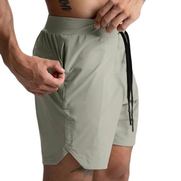 Shorts Single Woven Quick Dry Shorts Solid Color Running Fitness Sports Casual American Style Five Quarter Pants For Men260506