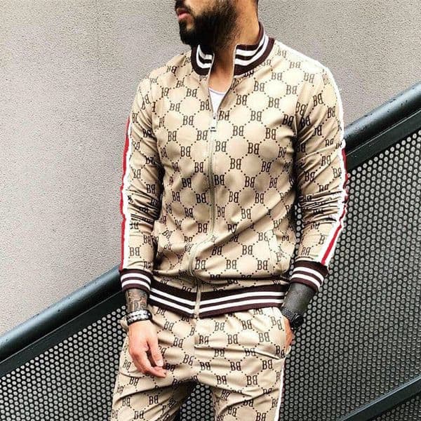Luxury Mens Fashion Brand Monogram Tracksuit 2026 New 3D Printed Sports Sweatshirt Thin Fitness Jacket European And American Style Zipper Cardigan Casual Sports