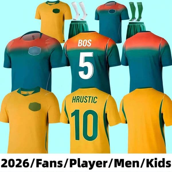 2026 World Cup Australia Soccer Jerseys national team 26 27 KENNEDY FOWLER IRVINE CATLEY HRUSTIC football home player away shirt men kids sets