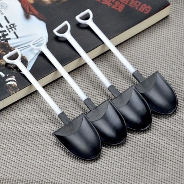 10/20/30/50Pcs Plastic Disposable Mini Shovel Spoon Potted Ice Cream Cake Spoon Kids Dessert Tea Coffee Spoons Party Supplies 260516