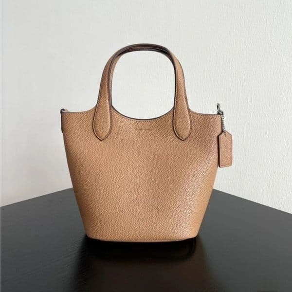 Designer Hanna Bucket Bag, Premium Grained Leather Multi-Color Mini Top-Handle Crossbody Purse with Magnetic Closure Luxury Versatile for Women Daily, Casual -2