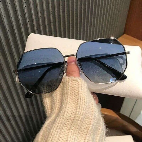 Trendy European and American Style Sunglasses for Women, Summer Polygonal UV Protection Sunshade Glasses, New Fashionable Design