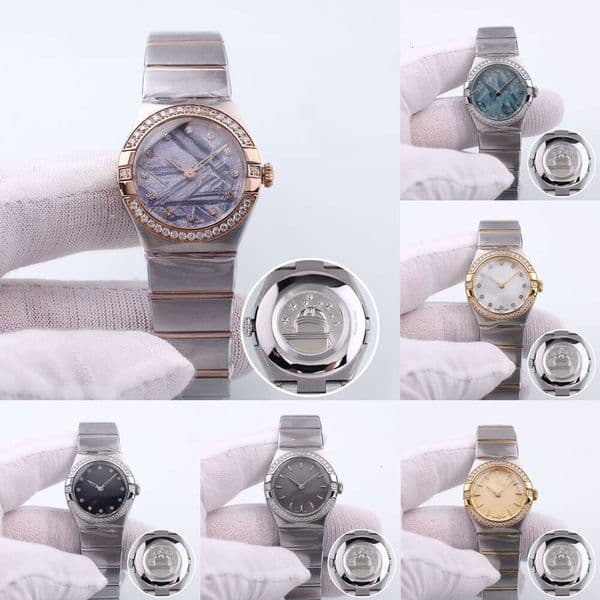 Omesgga watch the 4th generation Constellation Diamond Women men Watch Luxury Stainless Steel Starry Dial Quartz Wristwatch for Ladies