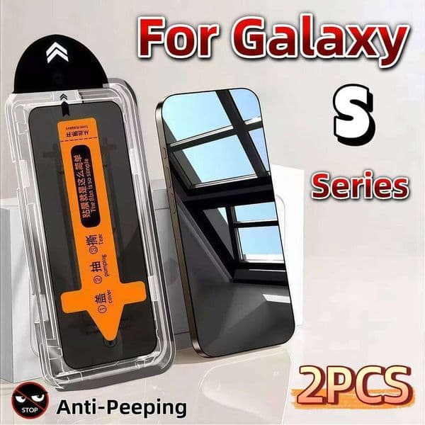 1-2Pcs Auto installation Dust-proof Tempered Glass for Samsung S26 S25 Ultra Edge S24 S23 S22 S21 Plus Privacy Screen Protectors