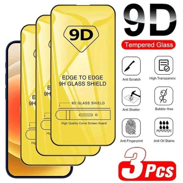 3PCS 9D Tempered Glass 16e 16 17 Air 15 14 Plus 11 Pro Max 12 13 Mini Screen Protector for iPhone XS MAX X XR 7 8 SE