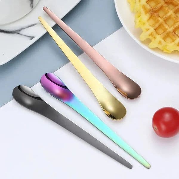 Simple Coffee Spoon Teaspoon Dessert Snack Scoop Ice Cream Spoons Kitchen ToolsTableware 304 Stainless Steel 260516