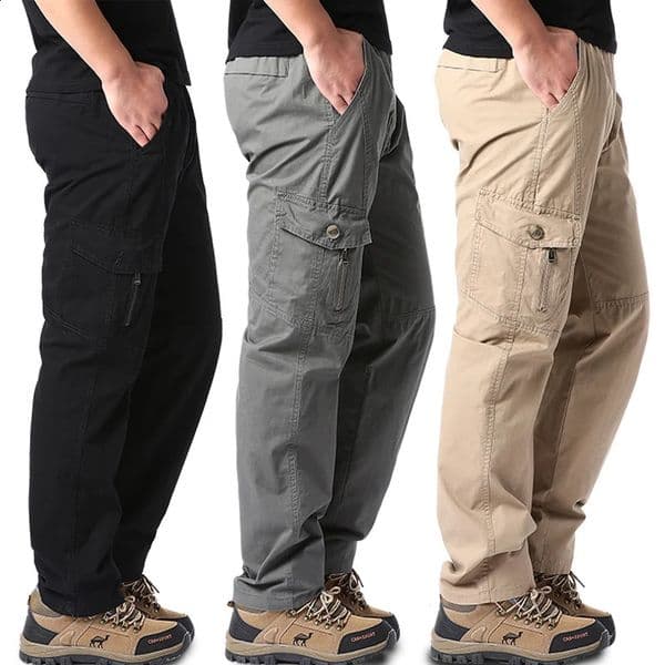 Plus Size Mens Cargo Pants Casual Loose Multi Pocket High Quality Cotton Pants Long Trousers Mens Jogger Pants 5XL 6XL 260514