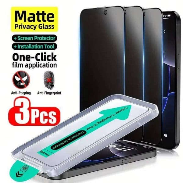3Pcs For iPhone 17 Air 16 15 14 13 12 11 Pro Max Plus Xs Xr 16e Privacy Tempered Antispy Screen Protector Dust Free Glass