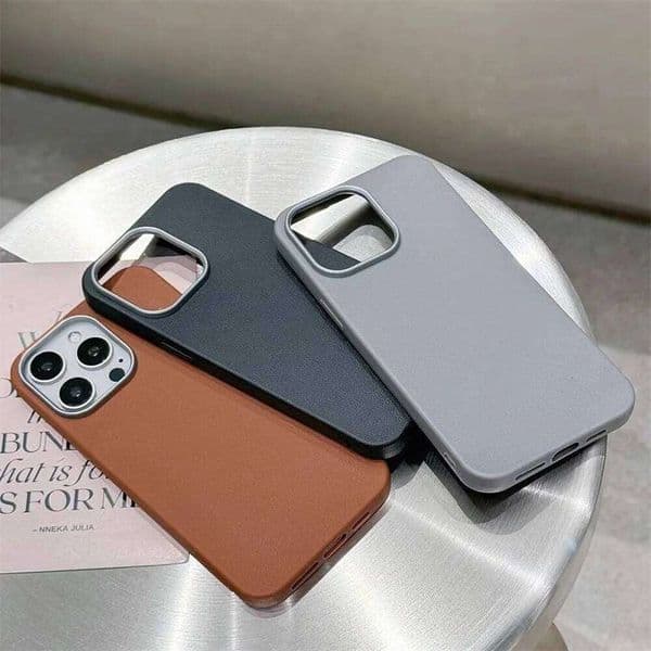 Matte Litchi Texture Leather Case For iPhone 17 16 15 14 13 12 11 Pro Max Air Fundas Soft Shockproof Cover