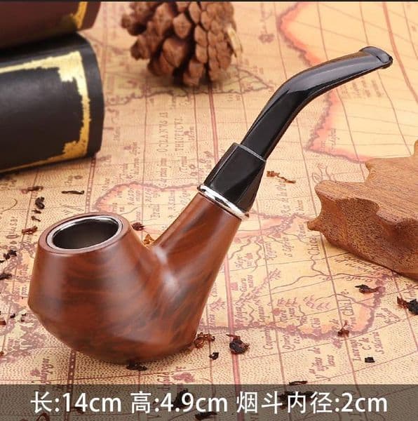 Smoking Pipes Old mahogany flat-bottomed carved pipe tobacco bending new hammer pipe white-