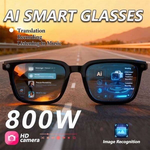 Smart 4K HD 800W Pixel Camera Video Outdoor Sport Sunglasses AI Chatgpt Translation Recording Bluetooth Call Glasses Sunglasses 2026