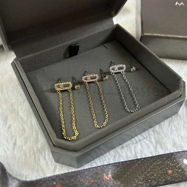Diamond luxury gold plated designer's earrings stud women diamond earring wedding party accessories
