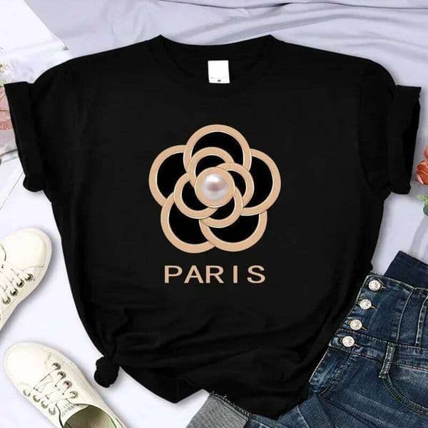 Luxury Brand Flower Women's High-Quality Summer Printed T-Shirt Casual Oversized Y2k Personalized Sleeve O-Neck Women Clothing