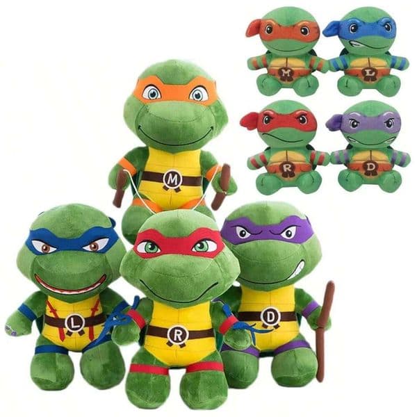 25cm Anime Plush Toys Mutant Ninja Turtles Cute Donatello Raphael Leonardo Dolls Christmas Birthday Gifts 26L0518