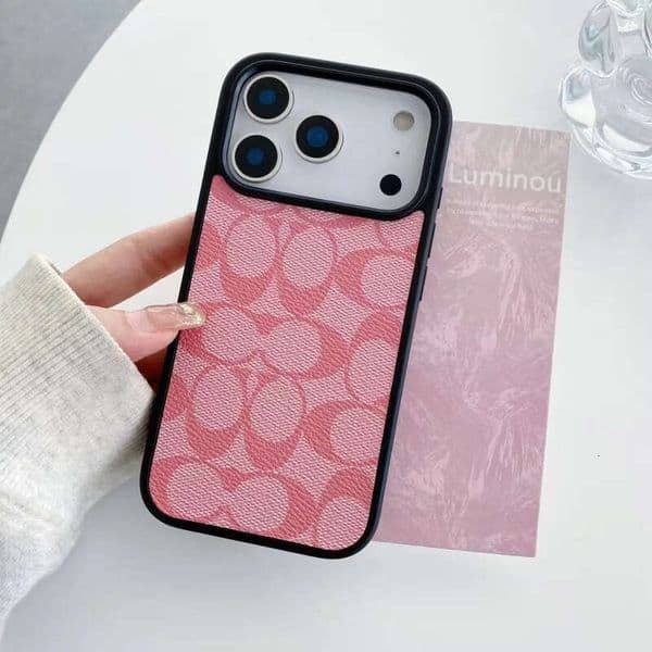CO Designer Coacher Case 17 Pro Max Golden Badge Luxury Iphone Case With For Iphone 16 Promax Cases Coachphone Cell Phone Cases Leather Mobile Cover