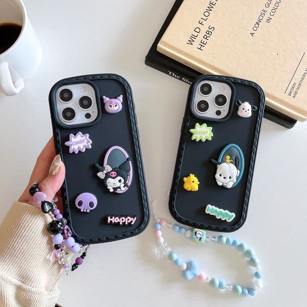 Cute Girl Heart 3D Puppet Design - Silicone Soft Phone Cover Compatible with iPhone 16/Pro Max & Other Models