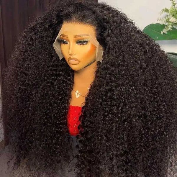 Kinky Curly 13X4 Lace Frontal Synthetic Wig For Black Women Glueless Wigs Baby Hair Preplucked Bleach Knots Cosplay Daily Party C260518