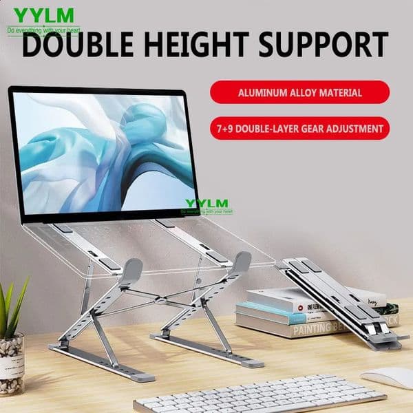 YYLM N8 Laptop Stand Aluminum for Adjustable Portable More Stabe Laptop Stand Cooling Stand Foldable Notebook Holder 260511