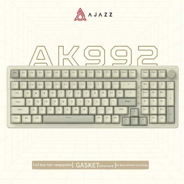 AJAZZ AK992 Retro Wired Mechanical Keyboard 98-Key Full Layout Hot-Swappable USB Gaming Keyboard with Red Switches Multimedia Z260518