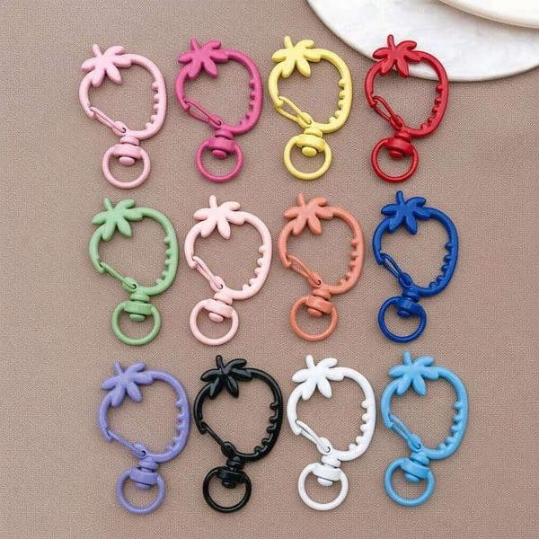 10pcs 23x38mm Strawberry Lobster Openable Snap Buckles Clasps Hooks Keychain For Jewelry Making Key Ring Findings Supplie