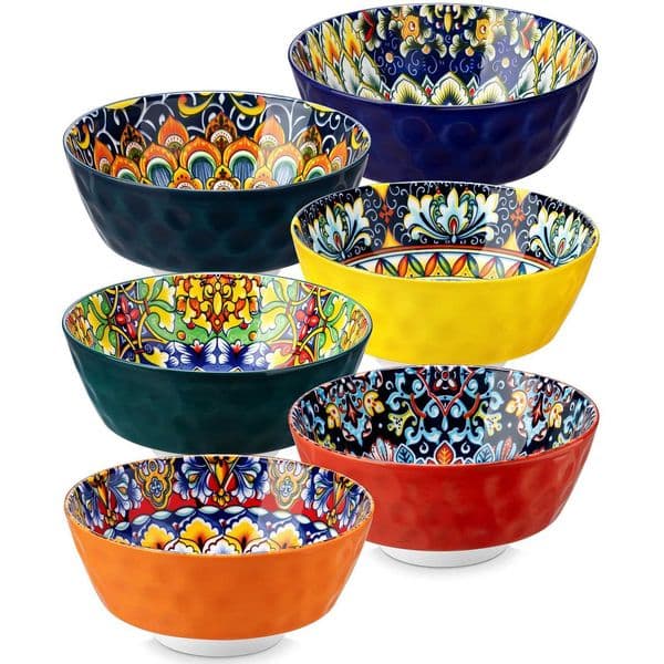vancasso 6/12 Piece Ceramic Soup Bowls 47 inch Soup Bowls Colorful Bowls Dishwasher Oven Safe for Cereal/Soup/Oatmeal Z260518