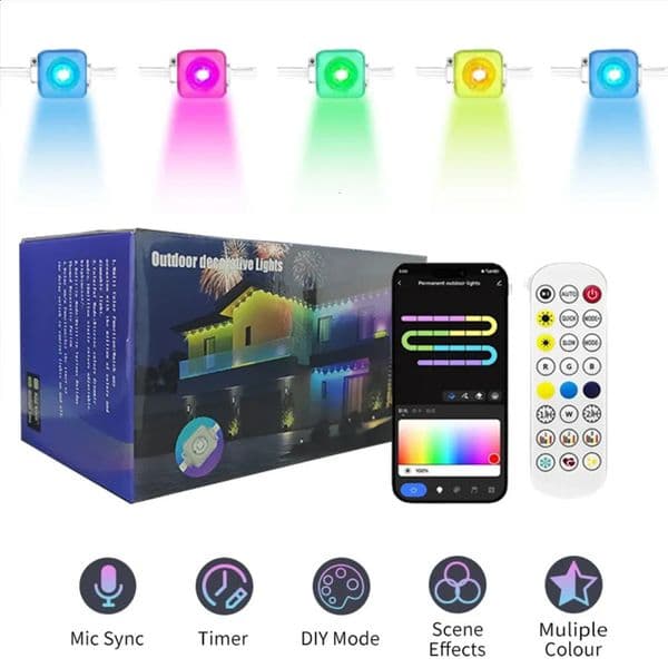 Luxury Designer Decor RGB gift set Outdoor - 15M 30 LED Waterproof String Lights For Eaves, DIY Scene, Christmas Party, Garden Decoration Decoration Home 06
