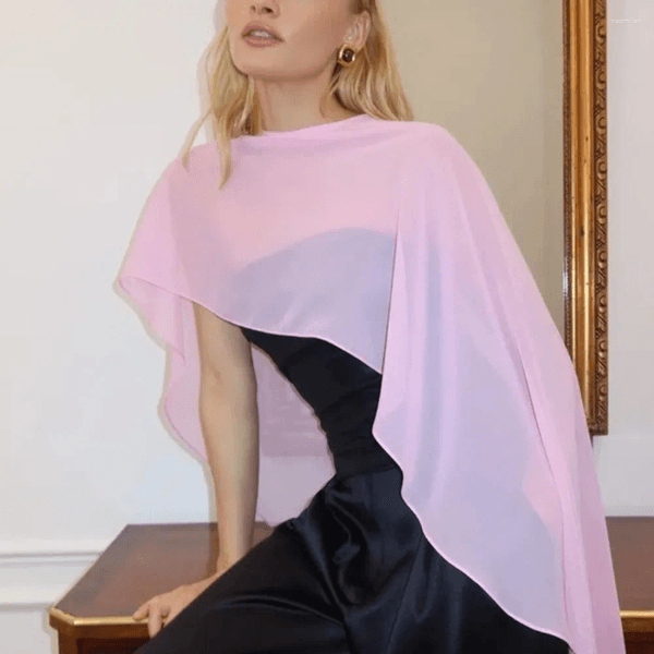 Thin Loose Fit Chiffon Cover Up Transparent Elegant Sheer Shawl Top Bohemian Cloak Sunscreen Outerwear Outdoor
