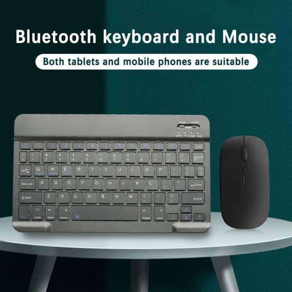 BT and Slim Mini Wireless Keyboard Mouse Combo Set For iPad Android IOS Tablet Mac Laptop 26Y0518