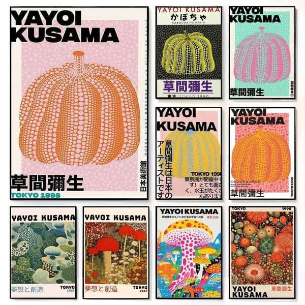 Y-Yayoi Kusama Pumpkin Poster American Film Mural Home Childrens Room Wall Decor Print 26W0518