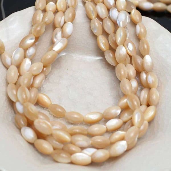 7x11mm Rice-shaped Natural Seawater Shell Semi-finished Beads for Jewelry Making Supplies DIY Necklace Bracelet Accessories 38cm a314c