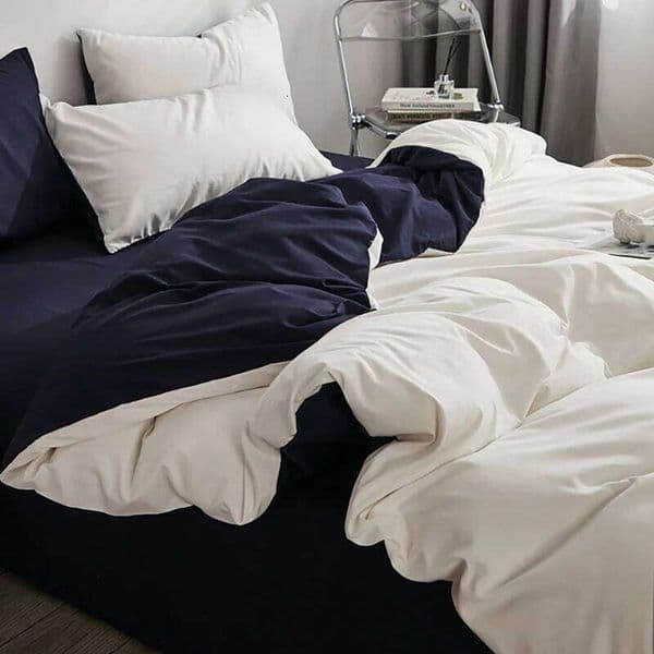 2025 new solid color matching grinding four-piece spring and summer non-pure cotton quilt cover bed sheet 3-piece set 26L0518