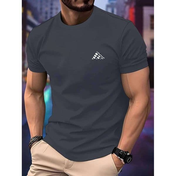 New Mens Running Spring / Summer Thin Top Trend curve printing Quick Dry Short Sleeve Breathable Fitness Sports T-shirt 26W0518