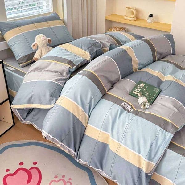 High-quality 100% Cotton Duvet Cover Bed Sheet and 1 Pillowcase Bedding Set Suitable for Single Student Style Size 155x205cm 26L0518