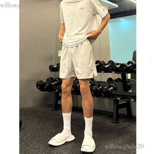 Tension Style Solid Color Shorts Men Summer American Fitness Sports Simple Pants Running Casual Quarter summer fashion Pants d7d