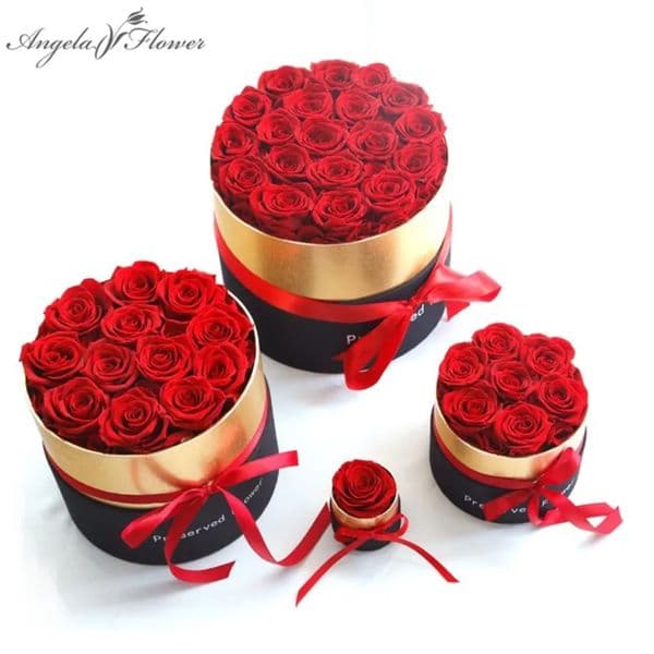 Luxury Designer Decor Eternal Rose In Box Preserved Real Roses Gift Set - Romantic gift set Mothers & Valentines Day Flowers Decoration For Home 12