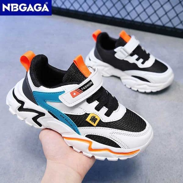 Kid Sneakers Sport Shoes for Boys Fashion Leather Children Breathable Mesh Comfort Shoes Casual Walking Outdoor Running ShoesL2605181